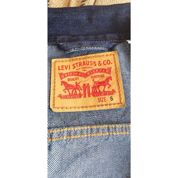 Levi's Red Tab Long Sleeve Trucker Denim Jacket Dark‎ Blue Women's Size S - Picture 11 of 12